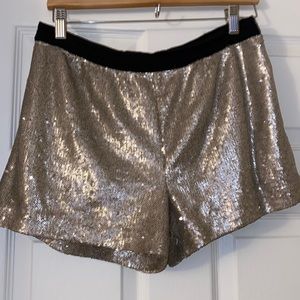 Zara Basic Golden Sequin Shorts size medium